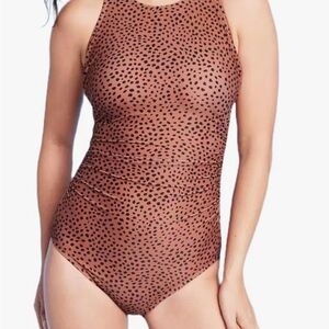 Leopard Print One-Piece Swimsuit